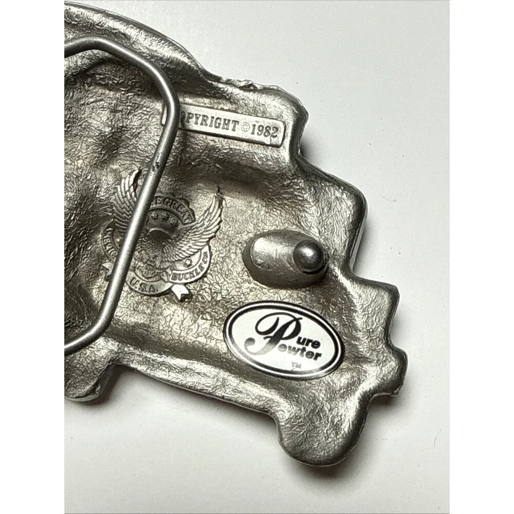 The Great American Belt Buckle Co. Cement Mixer Vintage Enamel Belt Buckle